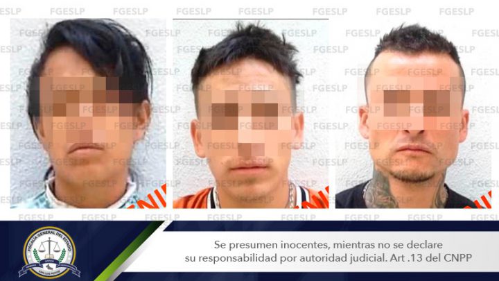 FISCALÍA DETIENE A UNA MUJER Y DOS HOMBRES POR POSEER VARIAS DOSIS DE DROGA EN SLP