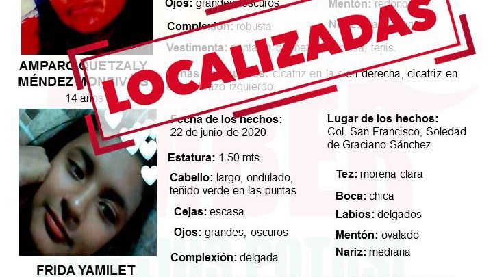 FGE DESACTIVA ALERTA AMBER DE DOS HERMANAS EN SLP