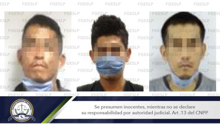 FISCALÍA DETIENE A TRES SUJETOS POR PRESUNTO SECUESTRO EXPRÉS EN SLP