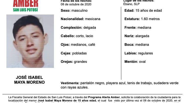 FISCALÍA ACTIVA ALERTA AMBER PARA LOCALIZAR A MENOR DE 15 AÑOS EN ÉBANO