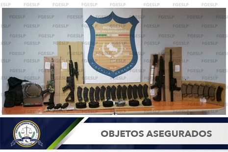 EN TAMUÍN FISCALÍA ASEGURA 4 ARMAS LARGAS, CARGADORES Y CARTUCHOS