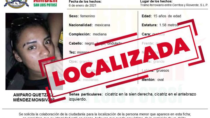 FISCALÍA DE SLP LOCALIZA A JOVENCITA QUE TENÍA ALERTA AMBER