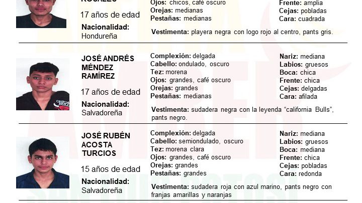 ACTIVA FGE ALERTA AMBER PARA LOCALIZAR A CUATRO MENORES MIGRANTES