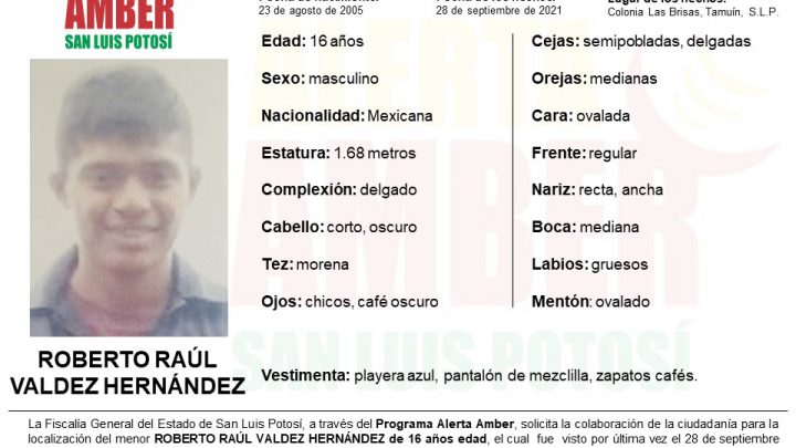 ACTIVA FGE ALERTA AMBER PARA LOCALIZAR A ADOLESCENTE DE 16 AÑOS