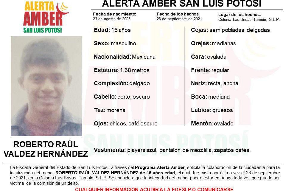 ACTIVA FGE ALERTA AMBER PARA LOCALIZAR A ADOLESCENTE DE 16 AÑOS ACTIVA FGE ALERTA AMBER PARA LOCALIZAR A ADOLESCENTE DE 16 AÑOS
