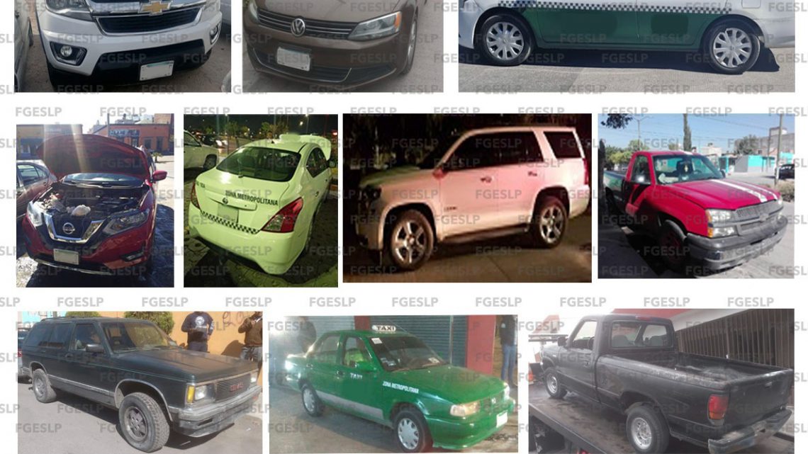 POLICÍA INVESTIGADORA RECUPERÓ 16 VEHÍCULOS ROBADOS EN SLP