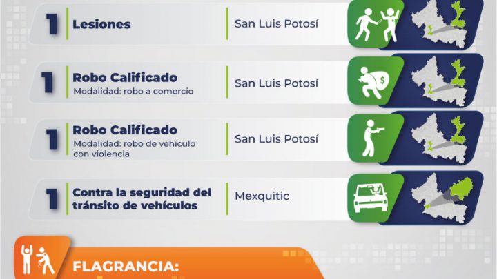 FISCALÍA DETIENE A OCHO HOMBRES POR DIVERSOS DELITOS EN SLP