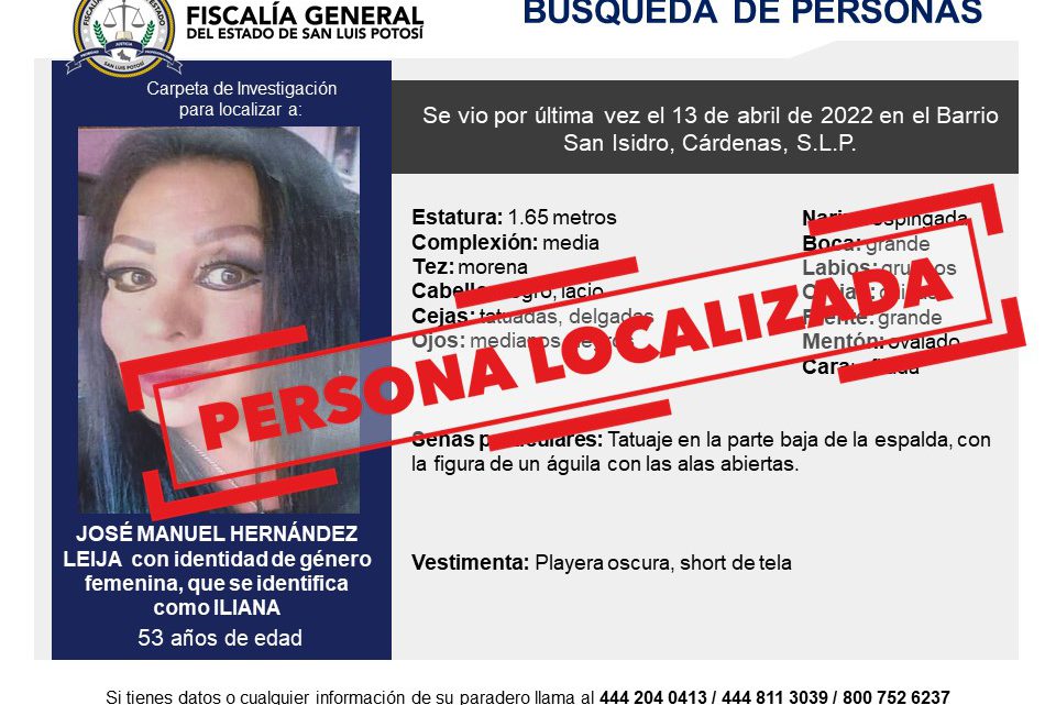 FISCALÍA LOCALIZA A UNA PERSONA QUE CONTABA CON FICHA DE BÚSQUEDA EN CÁRDENAS FISCALÍA LOCALIZA A UNA PERSONA QUE CONTABA CON FICHA DE BÚSQUEDA EN CÁRDENAS