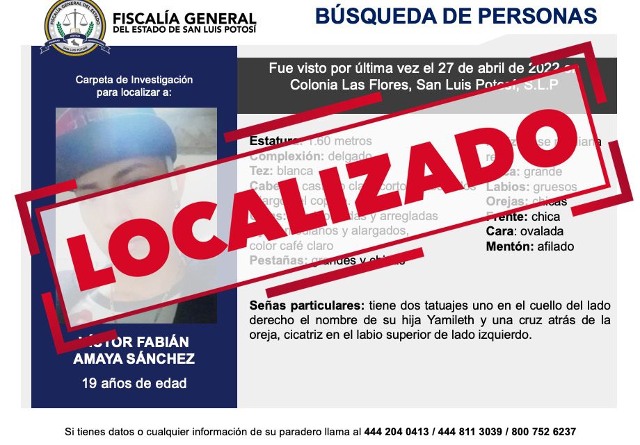 FISCALÍA LOCALIZA A SEIS PERSONAS: ALEJAMIENTOS VOLUNTARIOS, ASUNTOS PERSONALES, Y ENFERMEDAD, ALGUNOS MOTIVOS DE SUS AUSENCIAS TEMPORALES FISCALÍA LOCALIZA A SEIS PERSONAS: ALEJAMIENTOS VOLUNTARIOS, ASUNTOS PERSONALES, Y ENFERMEDAD, ALGUNOS MOTIVOS DE SUS AUSENCIAS TEMPORALES
