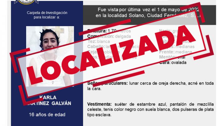 FISCALÍA UBICA A UNA ADOLESCENTE CON FICHA DE BÚSQUEDA: INDICÓ QUE SU AUSENCIA FUE POR MOTIVOS PERSONALES