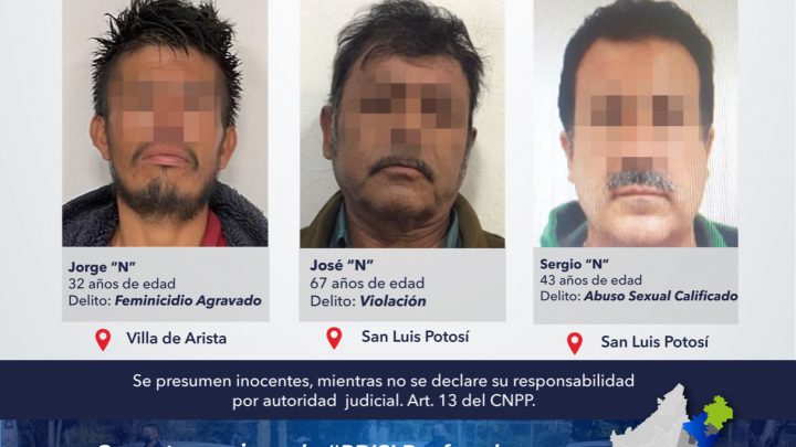 EN UN DÍA, FGE EJECUTA TRES ÓRDENES DE APREHENSIÓN CONTRA AGRESORES SEXUALES EN SLP