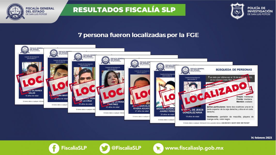 LOCALIZA FGE A SIETE PERSONAS CON FICHA DE BÚSQUEDA LOCALIZA FGE A SIETE PERSONAS CON FICHA DE BÚSQUEDA