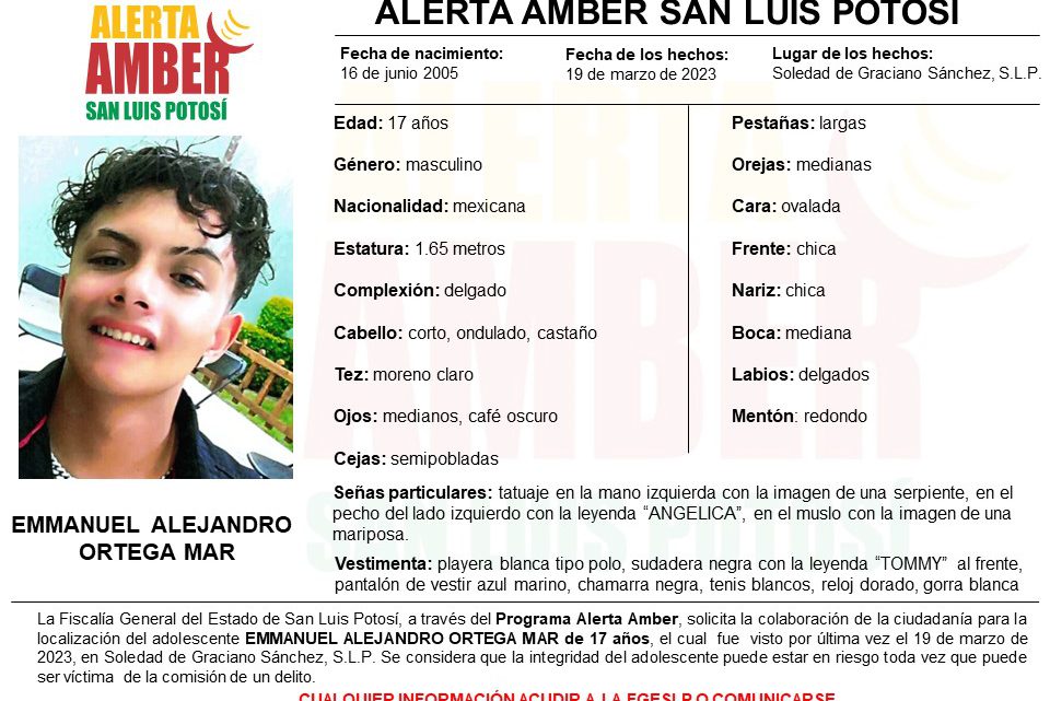 FGE ACTIVA ALERTA AMBER PARA ADOLESCENTE FGE ACTIVA ALERTA AMBER PARA ADOLESCENTE