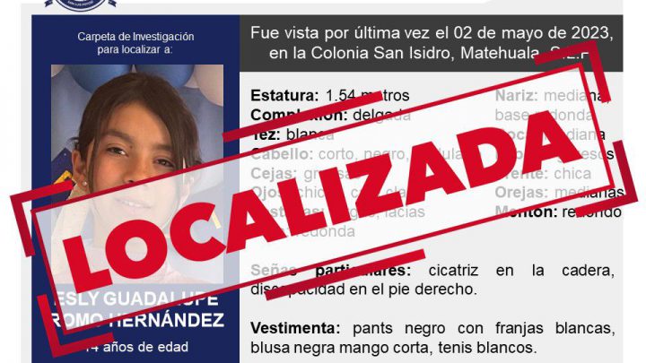 FISCALÍA POTOSINA LOCALIZA A UNA ADOLESCENTE Y A UN ADULTO MAYOR