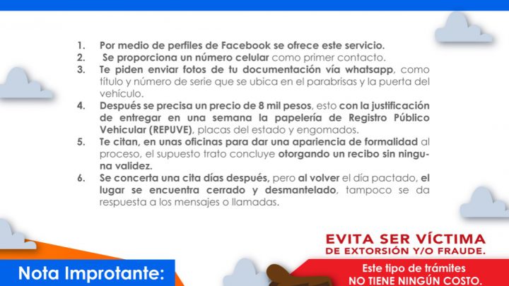 FISCALÍA DE SLP LLAMA A EVITAR SER VÍCTIMAS DE ESTAFAS EN FALSA REGULARIZACION DE AUTOS “CHOCOLATES”