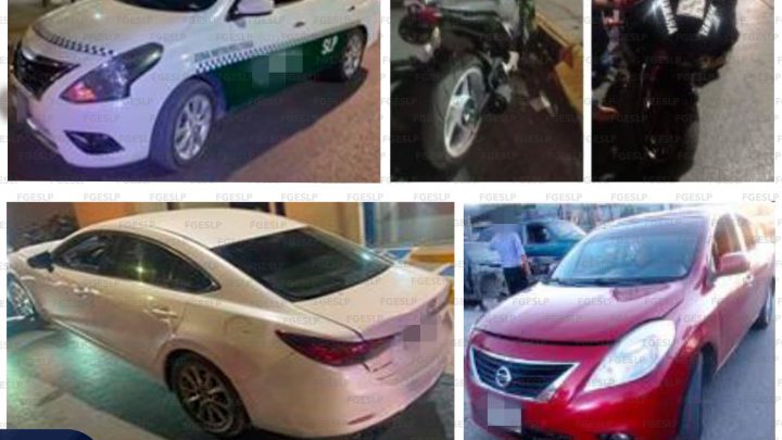 FISCALÍA DE SLP ASEGURA AUTOS Y MOTOS AL ACCIONAR EL OPERATIVO “RASTREADOR”