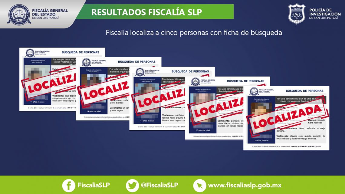 UN NIÑO DE 11 AÑOS, TRES MUJERES ADOLESCENTES, Y UN JOVEN, SON LOCALIZADOS POR FISCALÍA DE SLP UN NIÑO DE 11 AÑOS, TRES MUJERES ADOLESCENTES, Y UN JOVEN, SON LOCALIZADOS POR FISCALÍA DE SLP