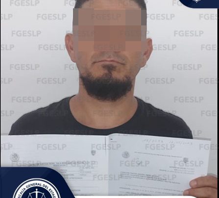 IMPUTADO DE VIOLENCIA FAMILIAR ES DETENIDO POR FISCALÍA POTOSINA EN SGS