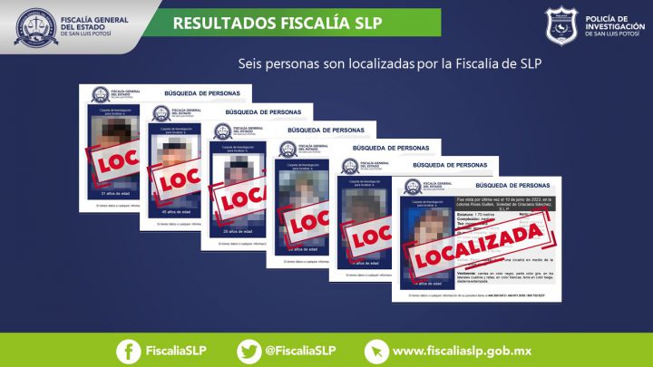 DOS ADOLESCENTES Y CUATRO ADULTOS SON LOCALIZADOS POR LA FISCALÍA DE SLP