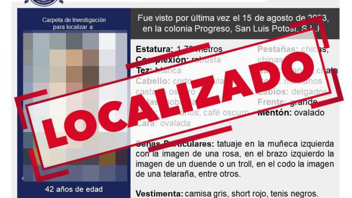 FISCALÍA DE SLP DIO CON EL PARADERO DE DOS ADULTOS