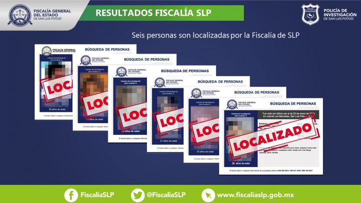 UNA ADOLESCENTE Y CINCO ADULTOS REGRESARON A SU HOGAR TRAS SER LOCALIZADOS: FISCALÍA SLP