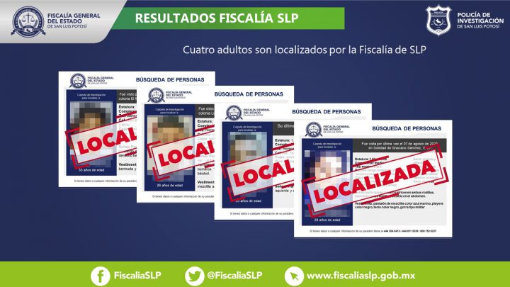 SANOS Y A SALVO: FISCALÍA DE SLP LOGRA UBICAR A CUATRO ADULTOS