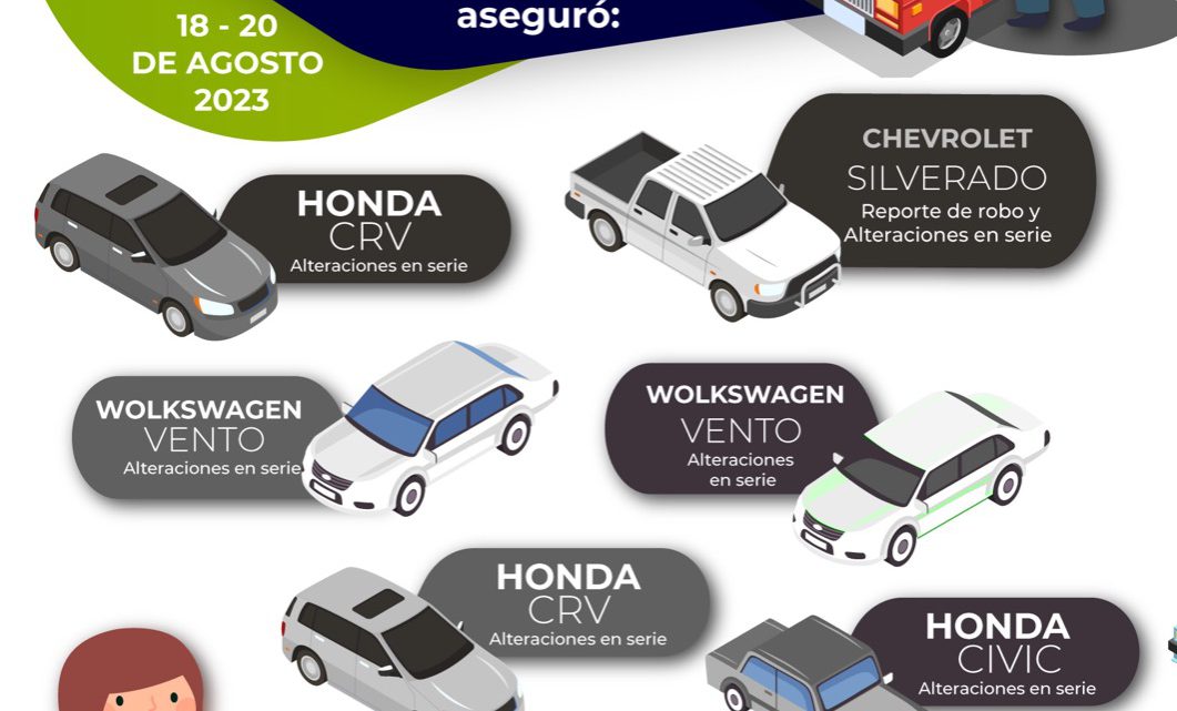FISCALÍA ASEGURA 6 VEHÍCULOS DURANTE EL FIN DE SEMANA EN LA FENAPO