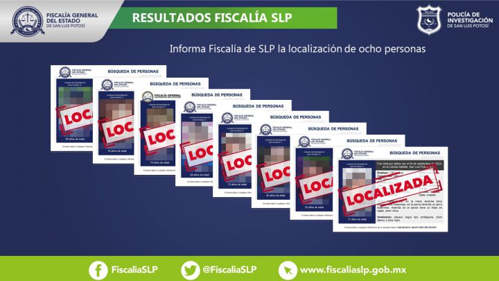 INFORMA FISCALÍA SLP SOBRE LOCALIZACIÓN DE UNA NIÑA, TRES ADOLESCENTES Y CUATRO ADULTOS EN TERRITORIO POTOSINO