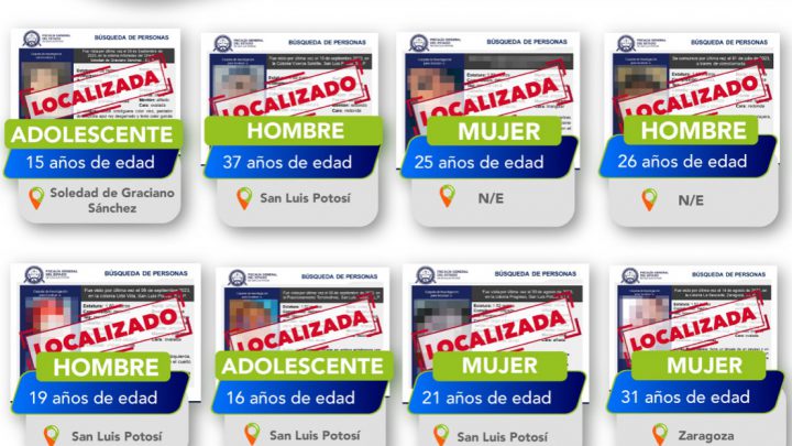 DOS ADOLESCENTES Y SEIS ADULTOS FUERON LOCALIZADOS: FGESLP