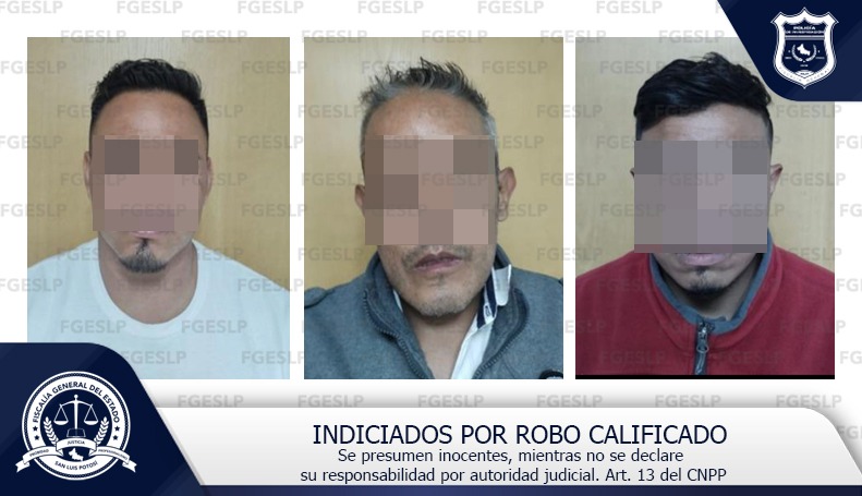 FISCALÍA DE SLP DETIENE A TRES SUJETOS TRAS ROBO VIOLENTO FISCALÍA DE SLP DETIENE A TRES SUJETOS TRAS ROBO VIOLENTO