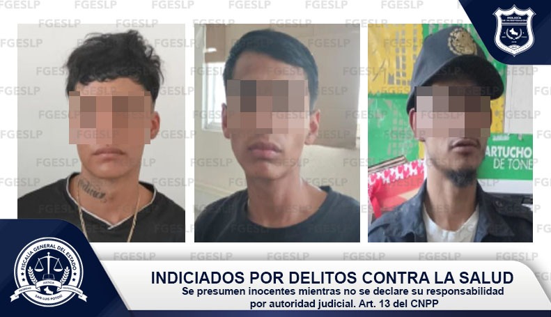TRES JÓVENES SON DETENIDOS POR DELITOS CONTRA LA SALUD