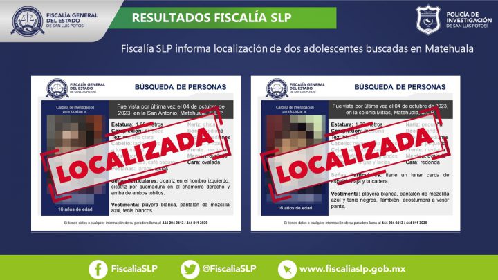 LOCALIZA POLICÍA DE INVESTIGACIÓN DE MATEHUALA A DOS ADOLESCENTES