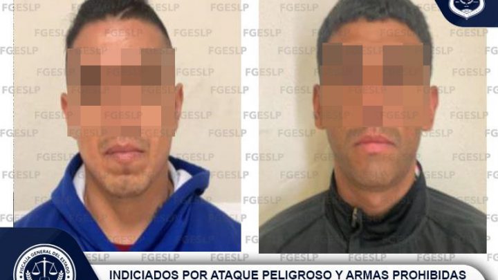 CAPTURA FGESLP A DOS SUJETOS POR ATAQUE PELIGROSO Y ARMAS PROHIBIDAS