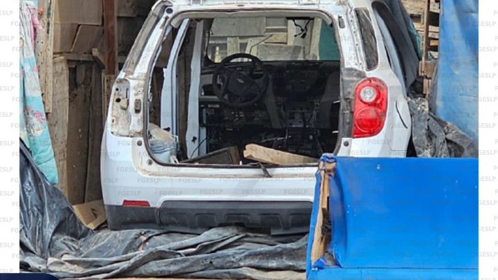 EN CERRO DE SAN PEDRO, FGESLP ASEGURA CAMIONETA CON REPORTE DE ROBO