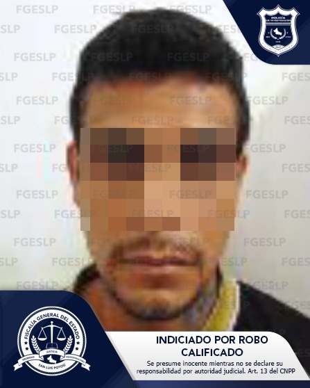 POR ROBO CALIFICADO, FISCALÍA POTOSINA DETIENE A SUJETO POR ROBO CALIFICADO, FISCALÍA POTOSINA DETIENE A SUJETO