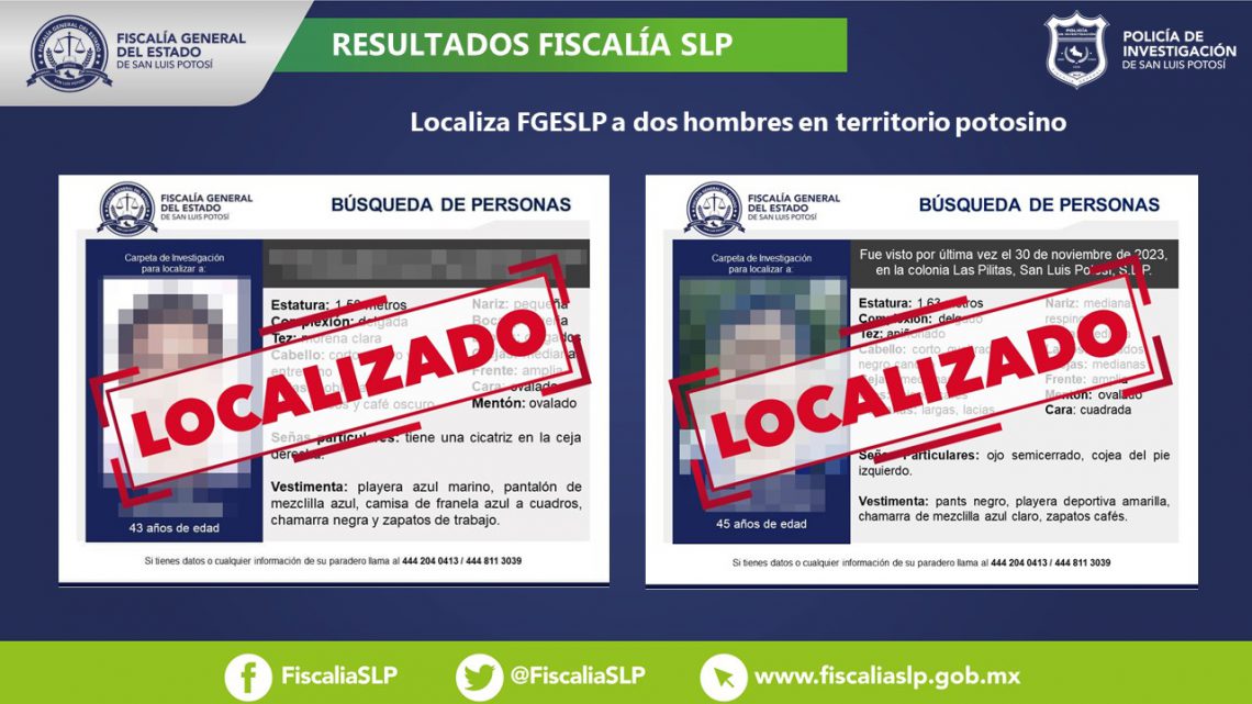 EN TANCANHUITZ Y LA CAPITAL, FGESLP LOCALIZA A DOS HOMBRES CON FICHA DE BÚSQUEDA EN TANCANHUITZ Y LA CAPITAL, FGESLP LOCALIZA A DOS HOMBRES CON FICHA DE BÚSQUEDA