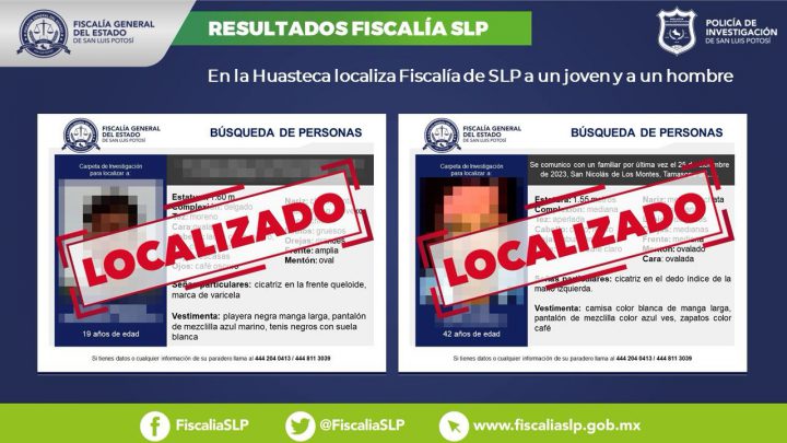 UBICA POLICÍA INVESTIGADORA A DOS PERSONAS EN LA HUASTECA POTOSINA
