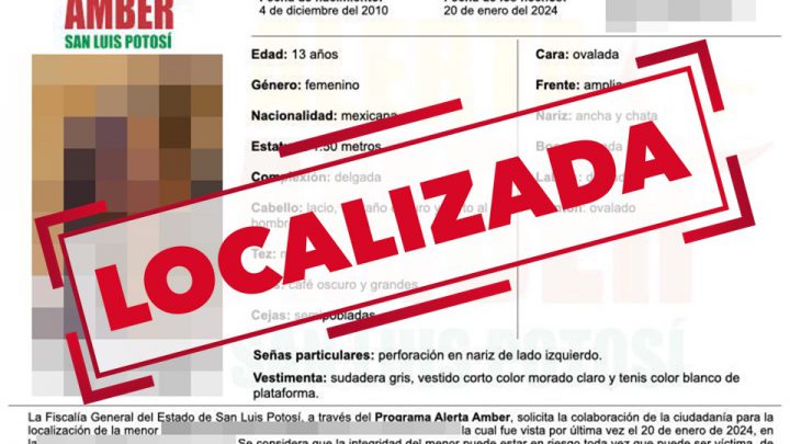 INFORMA FISCALÍA SOBRE LOCALIZACIÓN DE ADOLESCENTE DE 13 AÑOS QUE CONTABA CON ALERTA AMBER