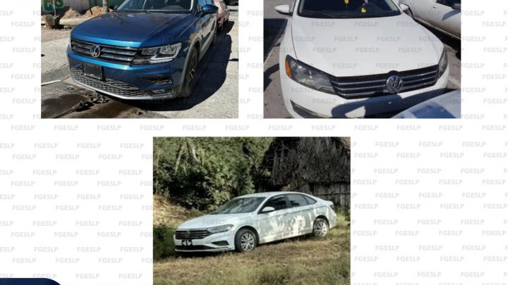 PDI ASEGURA TRES VEHÍCULOS EN TERRITORIO POTOSINO