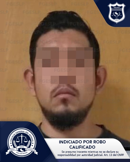 POR ROBO CALIFICADO, CAPTURA FGESLP A ONÉSIMO “N” POR ROBO CALIFICADO, CAPTURA FGESLP A ONÉSIMO “N”