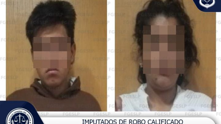FISCALÍA POTOSINA DETIENE A PAREJA RELACIONADA CON MÚLTIPLES CARPETAS DE INVESTIGACIÓN POR ROBO A TIENDAS DE CONVENIENCIA