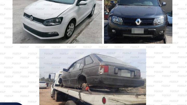 RECUPERA POLICÍA INVESTIGADORA TRES VEHÍCULOS EN LA ENTIDAD POTOSINA