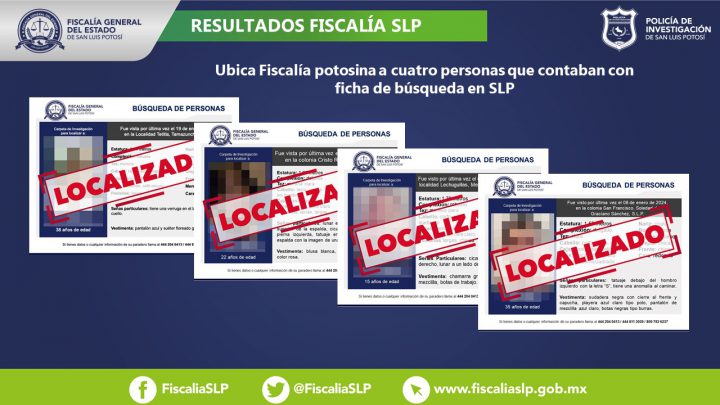 FGESLP LOCALIZA A CUATRO PERSONAS EN TERRITORIO POTOSINO