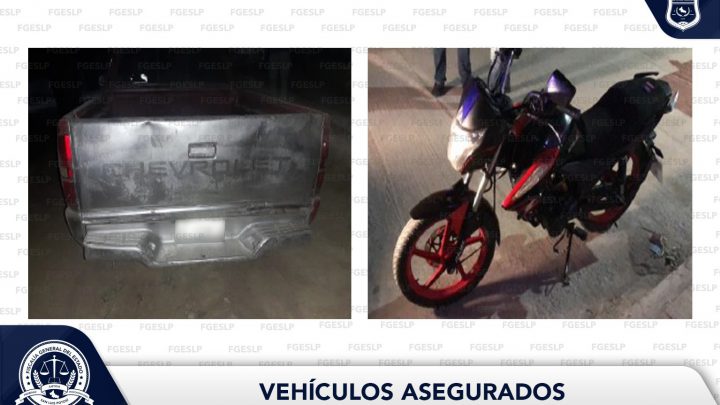 ASEGURA POLICÍA DE INVESTIGACIÓN UN VEHÍCULO Y UNA MOTOCICLETA EN SLP