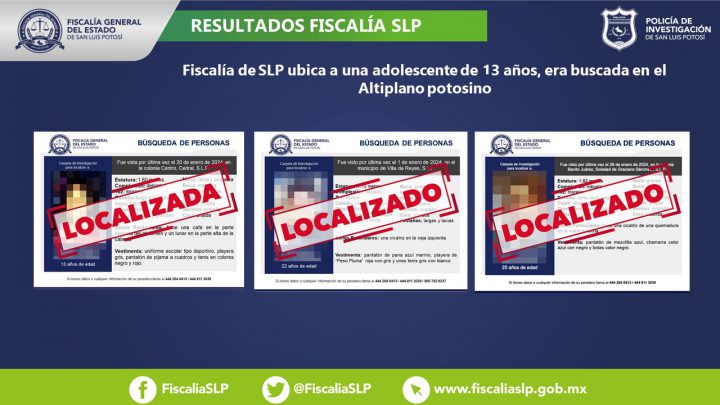 UBICA FISCALÍA GENERAL A UNA ADOLESCENTE DE 13 AÑOS CON FICHA DE BUSQUEDA EN CEDRAL