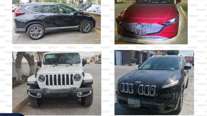 ASEGURA POLICÍA DE INVESTIGACIÓN CUATRO VEHÍCULOS CON DISTINTAS IRREGULARIDADES EN SLP