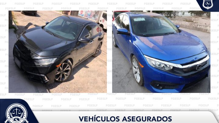 POR CONTAR CON ALTERACIONES, ASEGURA POLICÍA INVESTIGADORA DOS VEHÍCULOS EN SLP