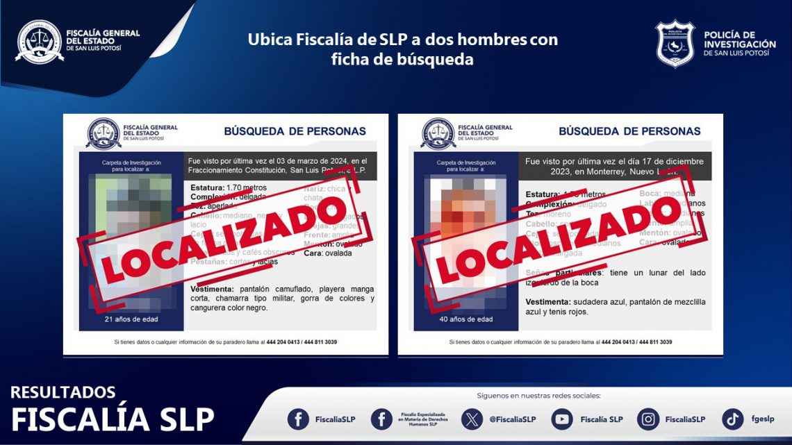 DESACTIVA FISCALÍA POTOSINA FICHAS DE BÚSQUEDA DE DOS HOMBRES DESACTIVA FISCALÍA POTOSINA FICHAS DE BÚSQUEDA DE DOS HOMBRES