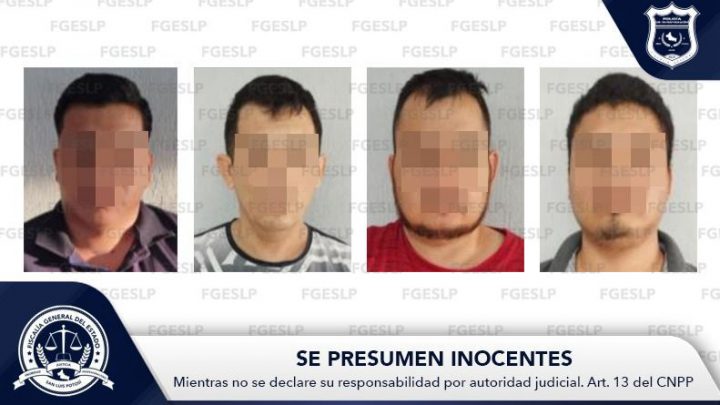 AGENTES INVESTIGADORES DE LA FGESLP DETIENEN EN FLAGRANCIA A CUATRO SUJETOS EN RIOVERDE