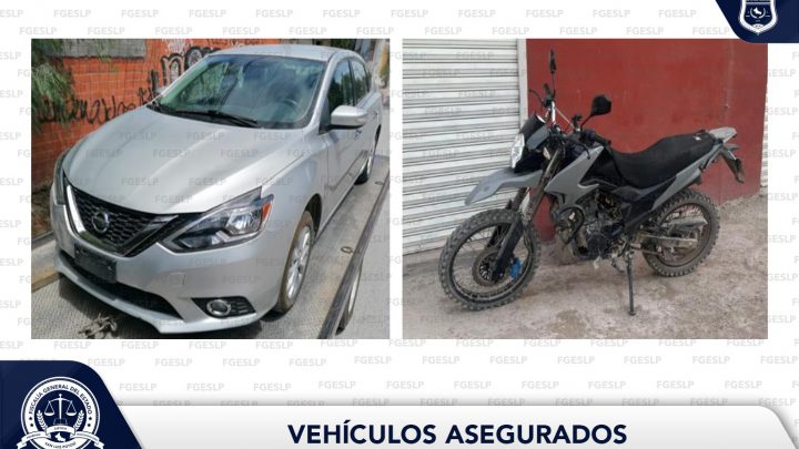 ASEGURA POLICÍA DE INVESTIGACIÓN UN VEHÍCULO Y UNA MOTOCICLETA EN SLP